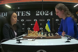 Lei Tingjie and Anna Muzychuk drew after both had winning positions at different times in the game. Photo © 